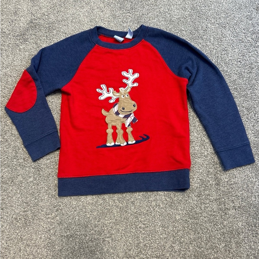 JK Designs Red and Blue Reindeer Sweatshirt